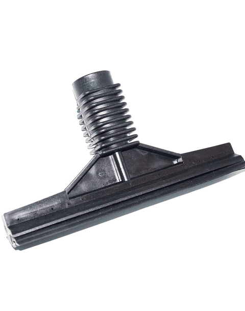 Black window squeegee attachment for steam machine, used for efficient glass cleaning and streak-free shine