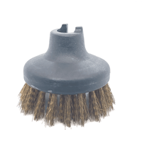 Round medium brass brush used with a steam machine for cleaning, featuring a 2.7-inch width and brass bristles.