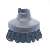 Black medium round nylon brush with plastic bristles, compatible with Steam Tech machines for detail nozzles.