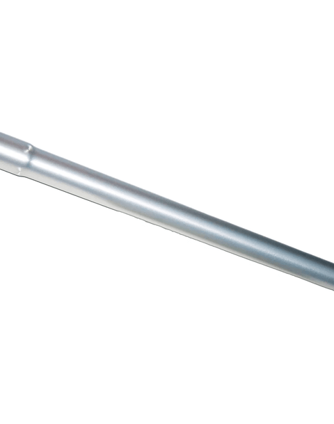 18" long silver metal extension pole used with steam machines for enhanced cleaning performance.